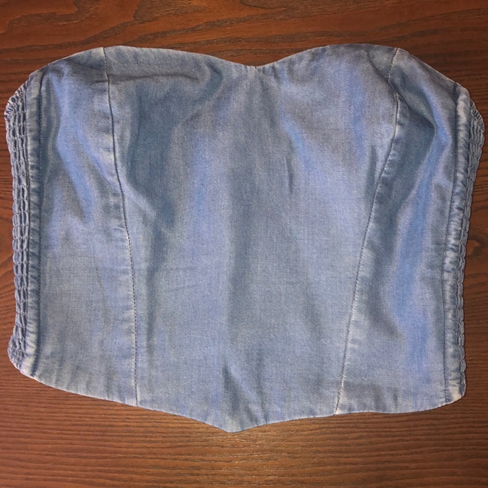URBAN OUTFITTERS Denim Corset Crop Top